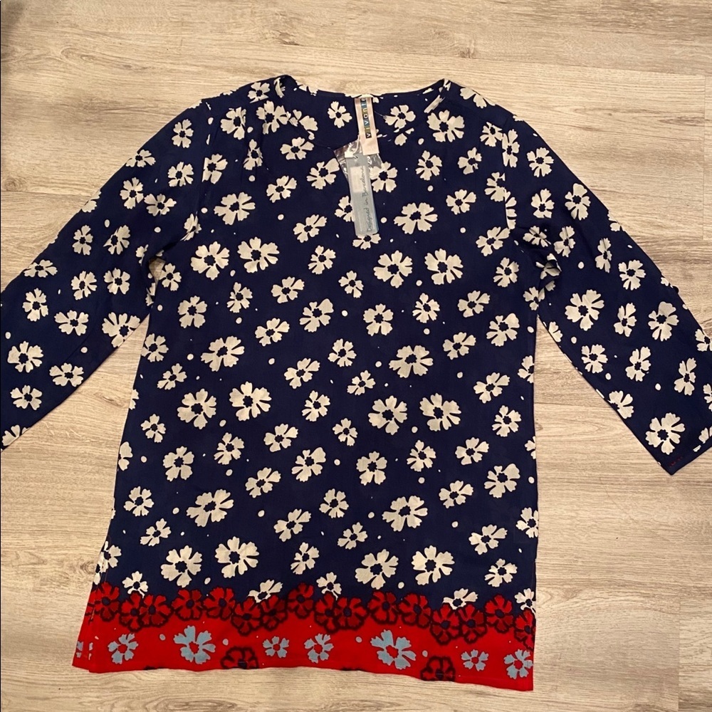 VIVANTE casual printed long sleeve beach resort vacation style coverup/M - Picture 3 of 9